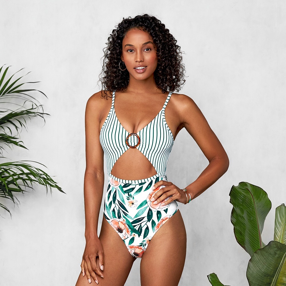 Seaselfie Medium Floral Cutout One Piece Swimsuit